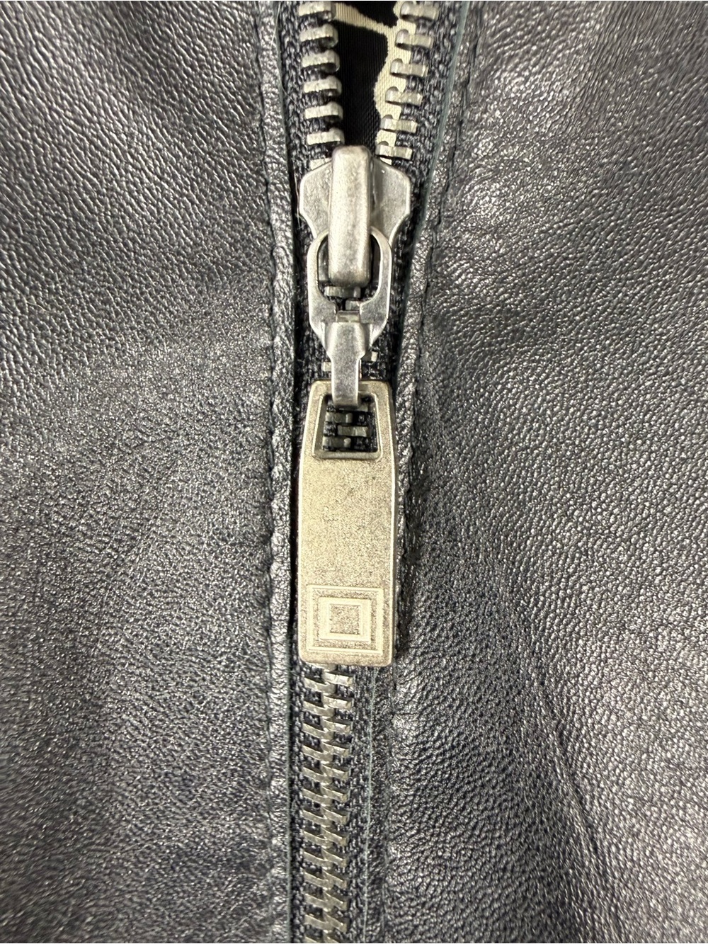Isaac Mizrahi Genuine Leather Jacket | Zebra Lining | Zip Front | Black | XL - Picture 6 of 11